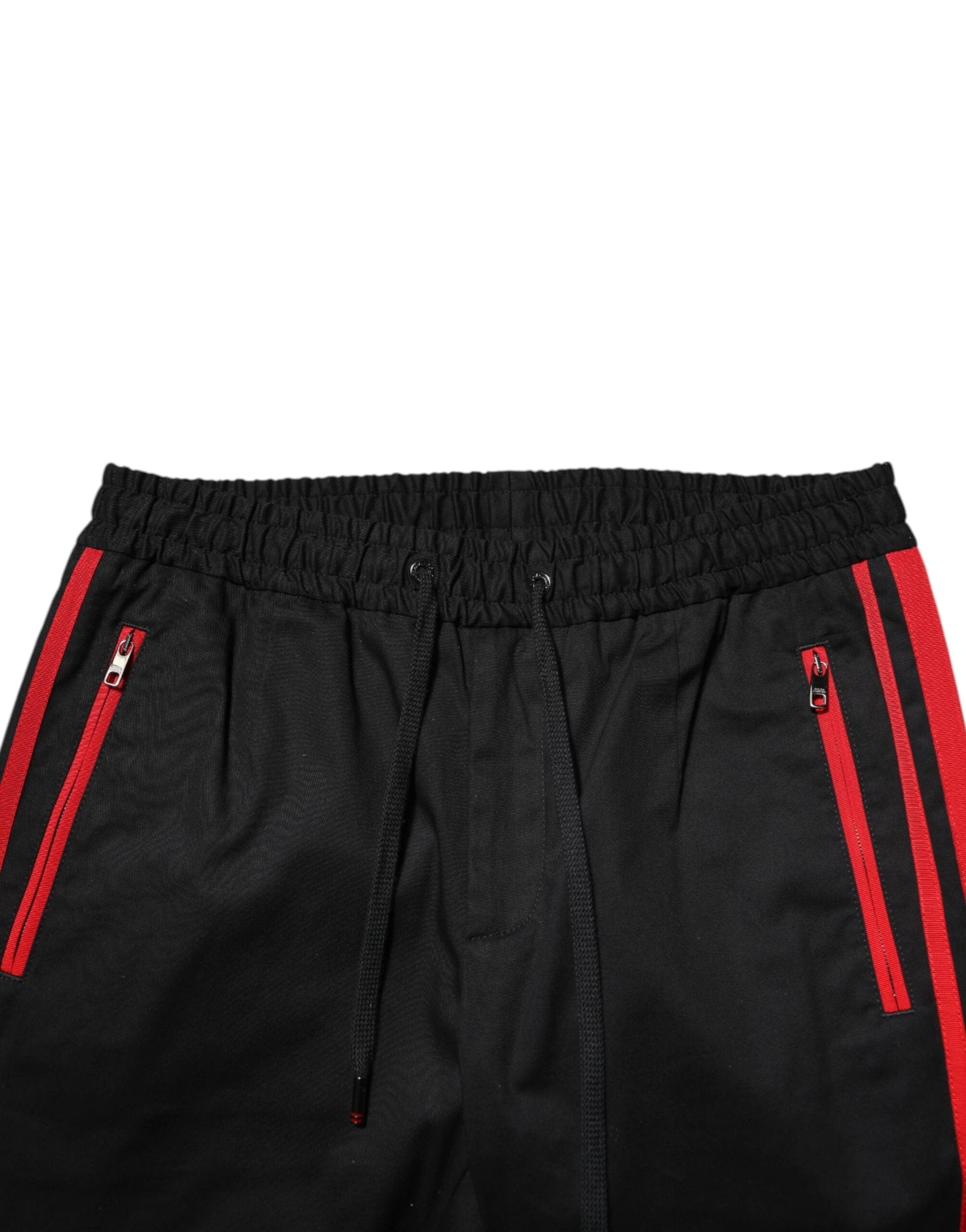 Dolce & Gabbana Red Stripe Cotton Logo Jogger Sweatpants Pants by Dolce & Gabbana