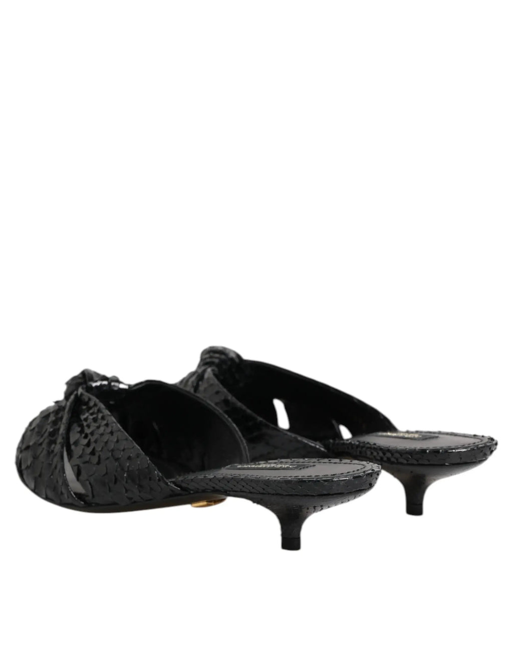 Sandales à talons en cuir noir Dolce &amp; Gabbana