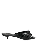 Sandales à talons en cuir noir Dolce &amp; Gabbana