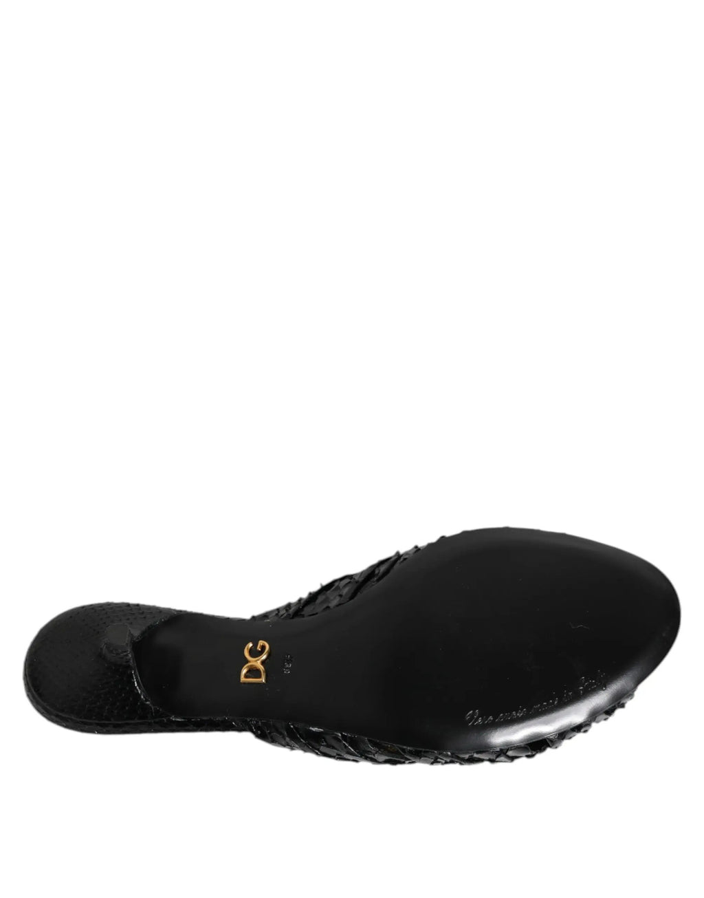 Sandales à talons en cuir noir Dolce &amp; Gabbana