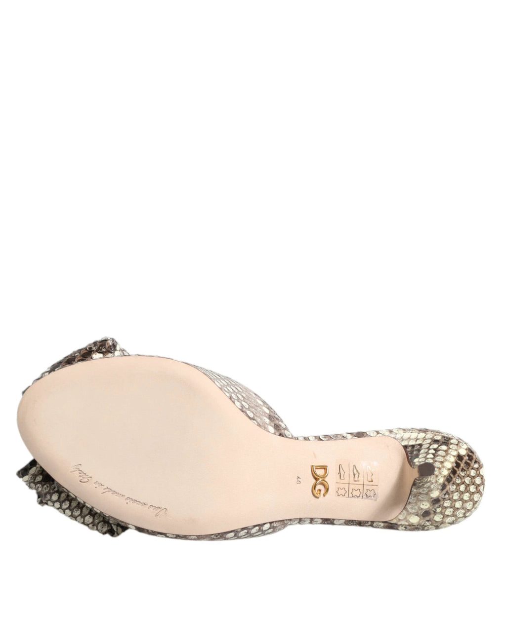Dolce & Gabbana Multicolor Keira Bow Leather Peep Toe Mules Shoes by Dolce & Gabbana