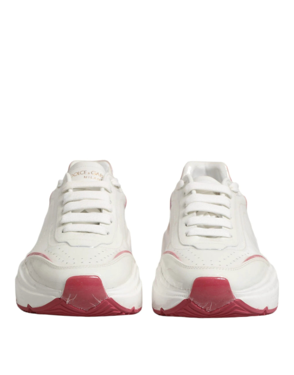 Dolce & Gabbana White Pink Daymaster Low Top Sneakers Shoes by Dolce & Gabbana