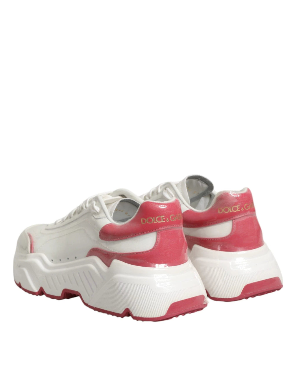 Dolce & Gabbana White Pink Daymaster Low Top Sneakers Shoes by Dolce & Gabbana
