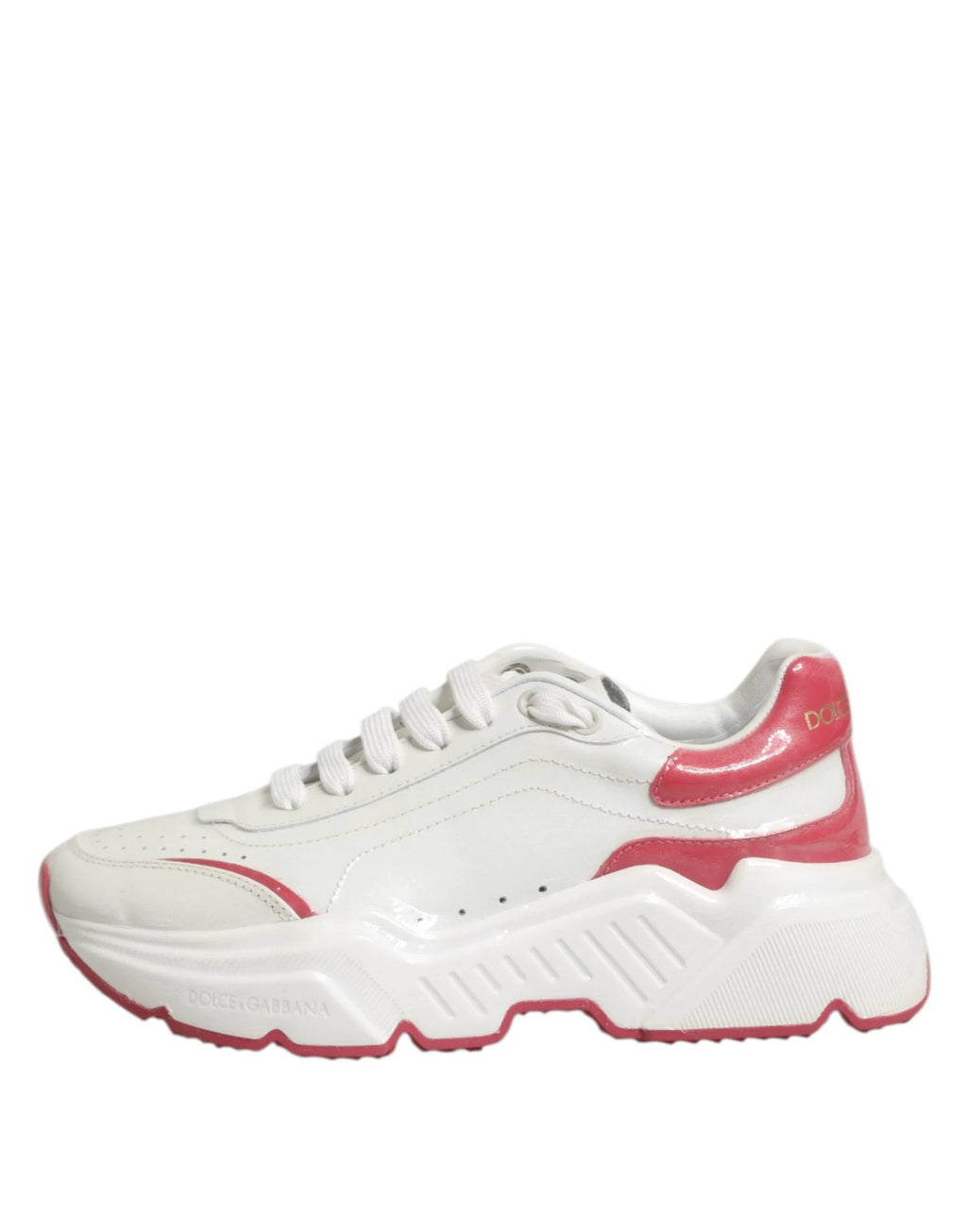 Dolce & Gabbana White Pink Daymaster Low Top Sneakers Shoes by Dolce & Gabbana