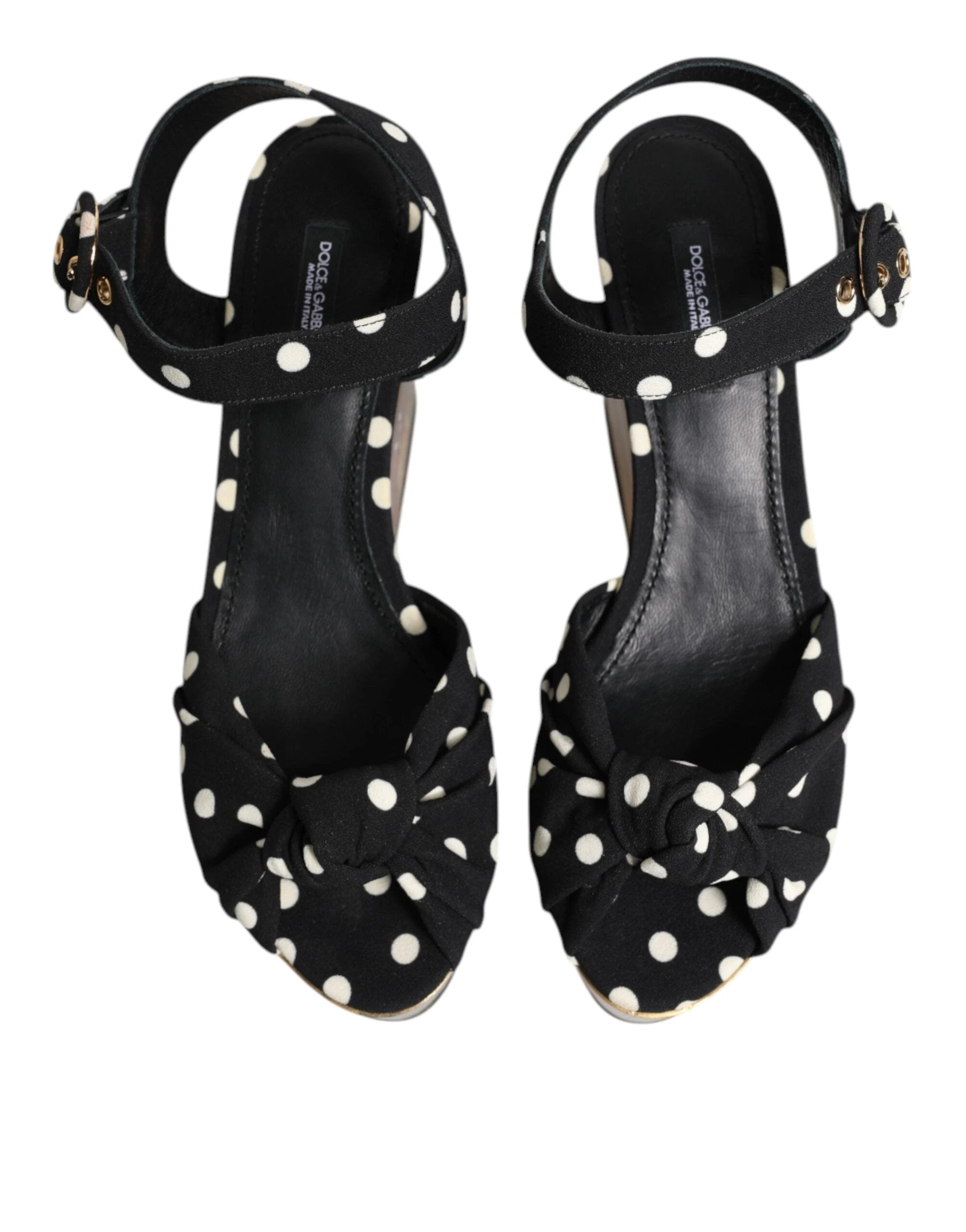 Dolce & Gabbana Multicolor Fish Polka Dot Wedge Sandals Shoes by Dolce & Gabbana