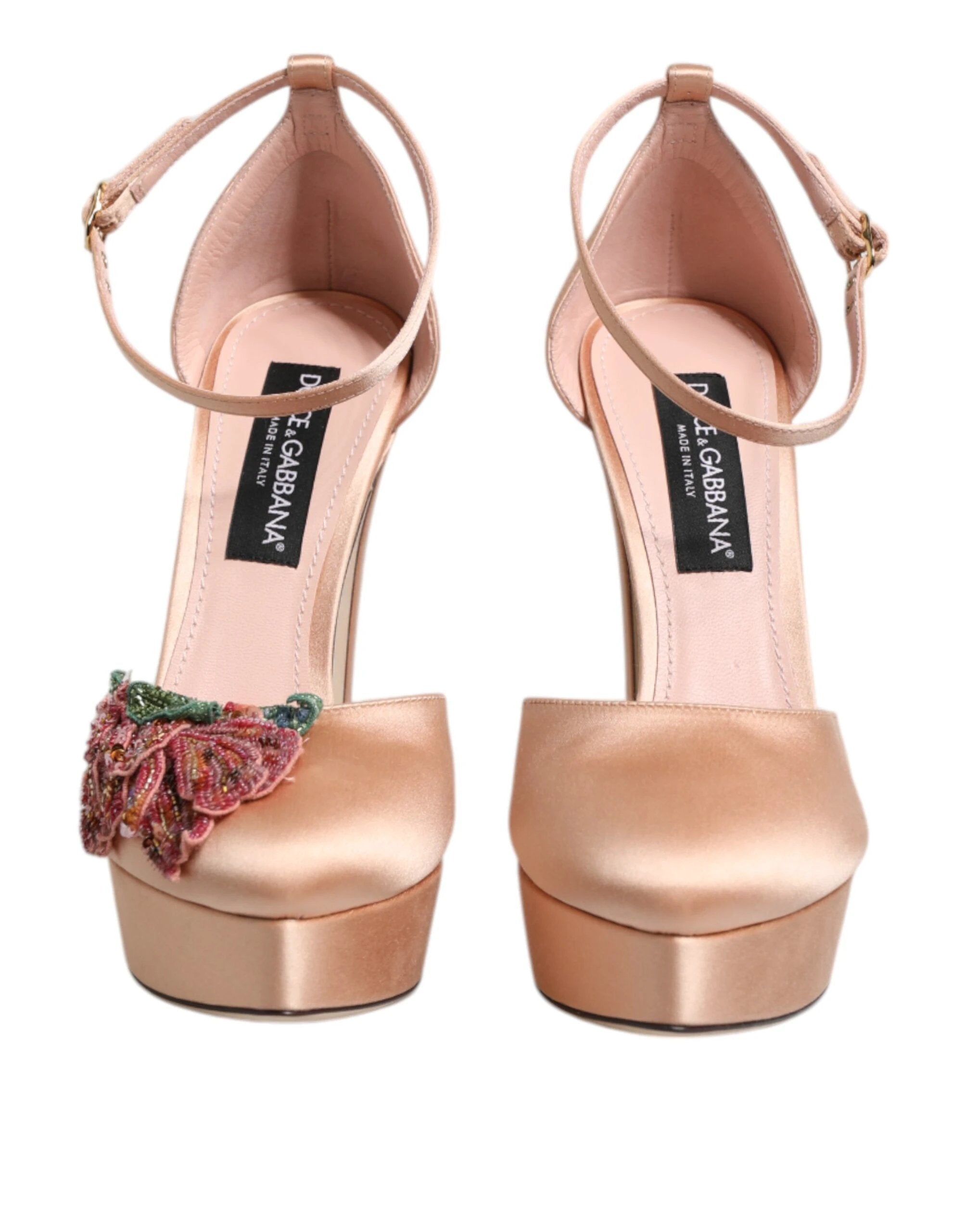Dolce & Gabbana Pink Block Heels Ankle Strap Sandals Shoes by Dolce & Gabbana