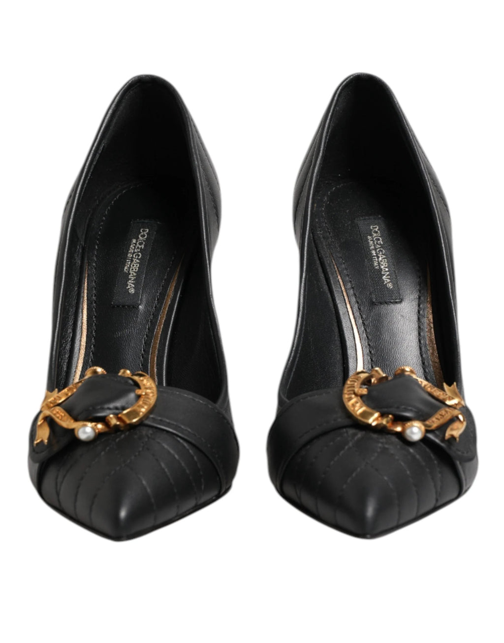Dolce & Gabbana Black Devotion Leather Heels Pumps Shoes by Dolce & Gabbana