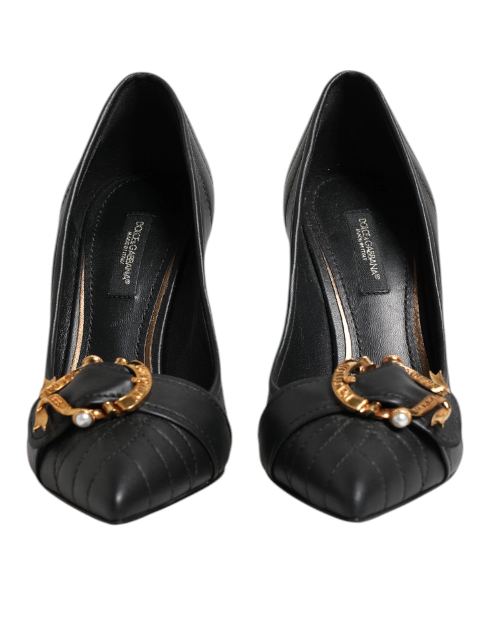 Dolce & Gabbana Black Devotion Leather Heels Pumps Shoes by Dolce & Gabbana