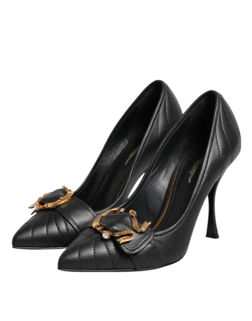 Dolce & Gabbana Black Devotion Leather Heels Pumps Shoes by Dolce & Gabbana