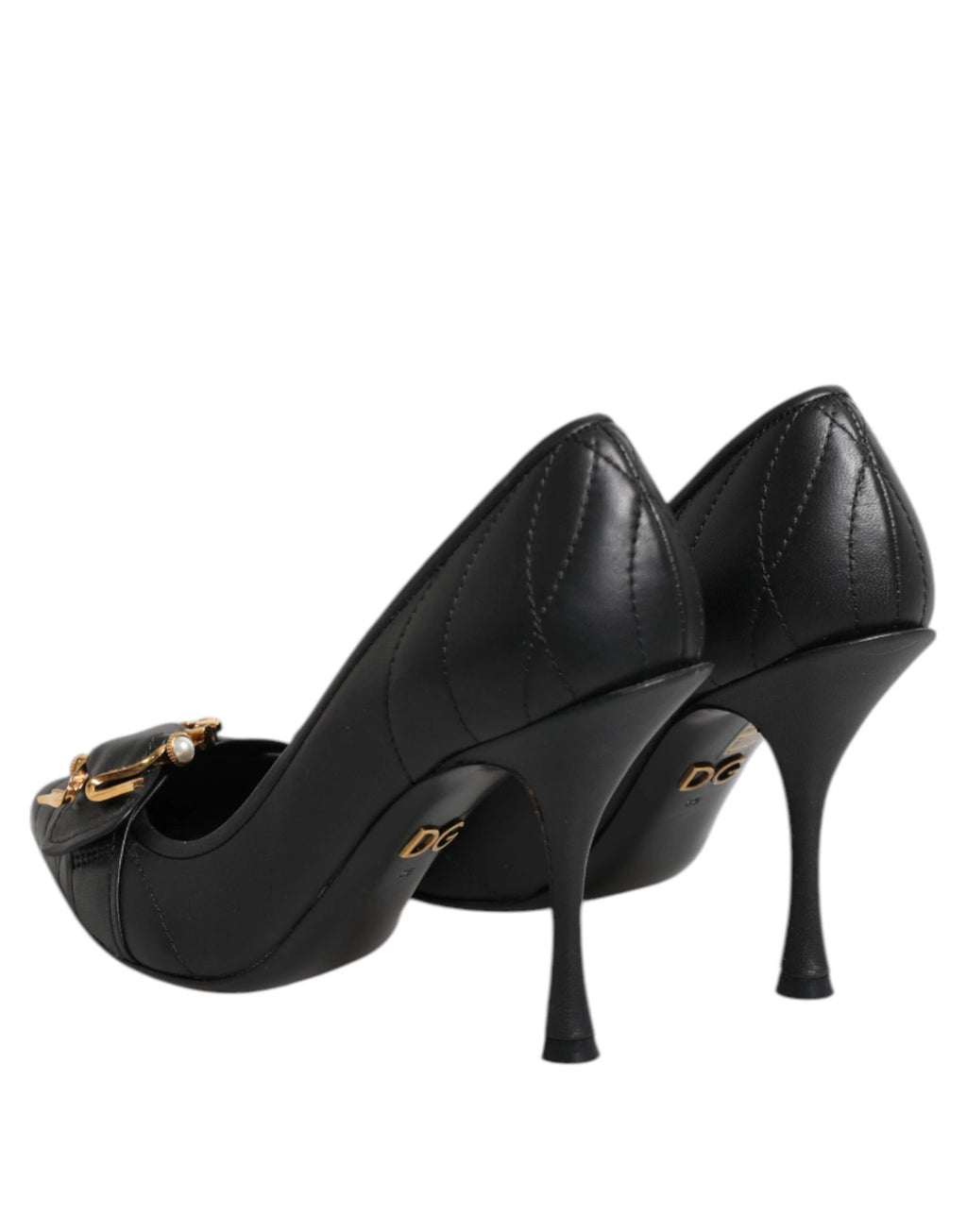 Dolce & Gabbana Black Devotion Leather Heels Pumps Shoes by Dolce & Gabbana