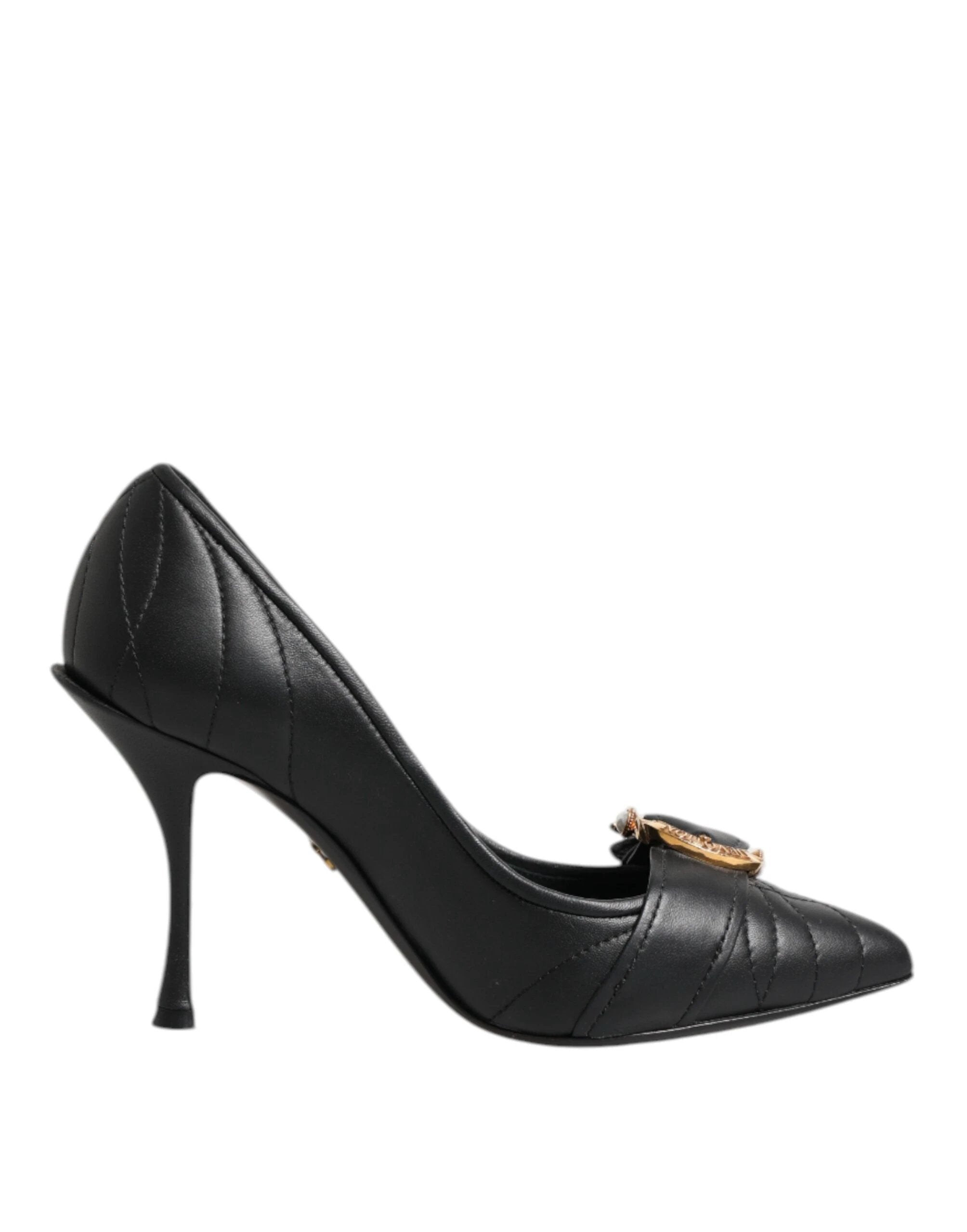 Dolce & Gabbana Black Devotion Leather Heels Pumps Shoes by Dolce & Gabbana