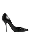 Dolce & Gabbana Black Leather Stiletto High Heels Pumps Shoes by Dolce & Gabbana