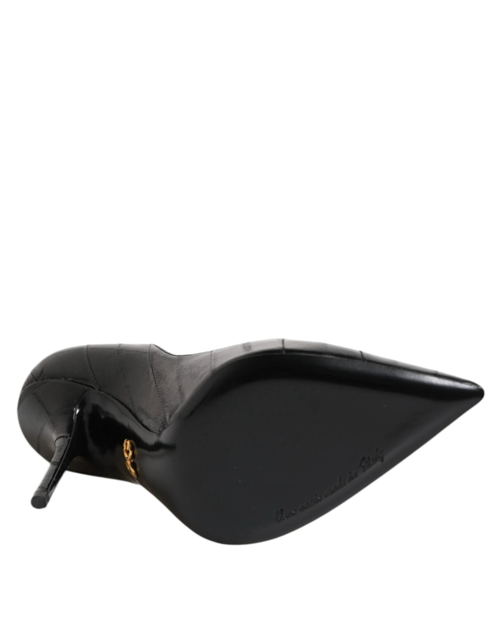 Dolce & Gabbana Black Leather Stiletto High Heels Pumps Shoes by Dolce & Gabbana