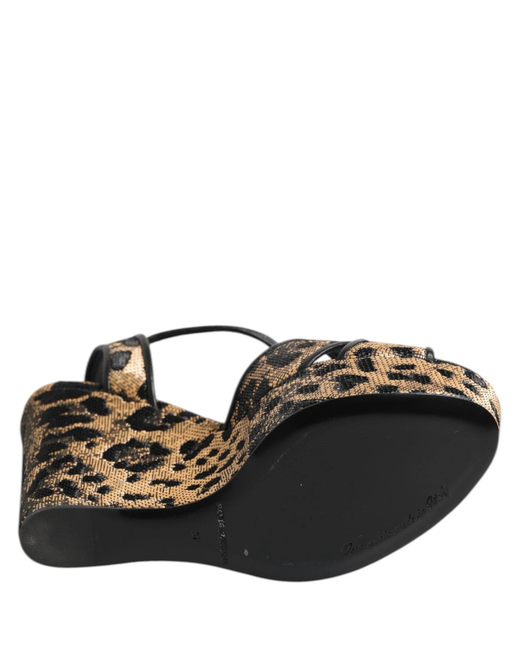 Dolce & Gabbana Brown Leopard Wedges Ankle Strap Sandals Shoes by Dolce & Gabbana