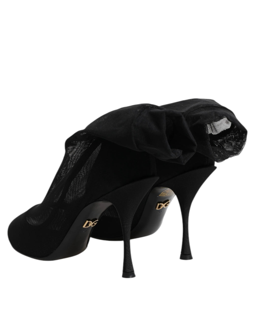 Dolce & Gabbana Black Silk Stretch Mesh Sock Boots Shoes by Dolce & Gabbana