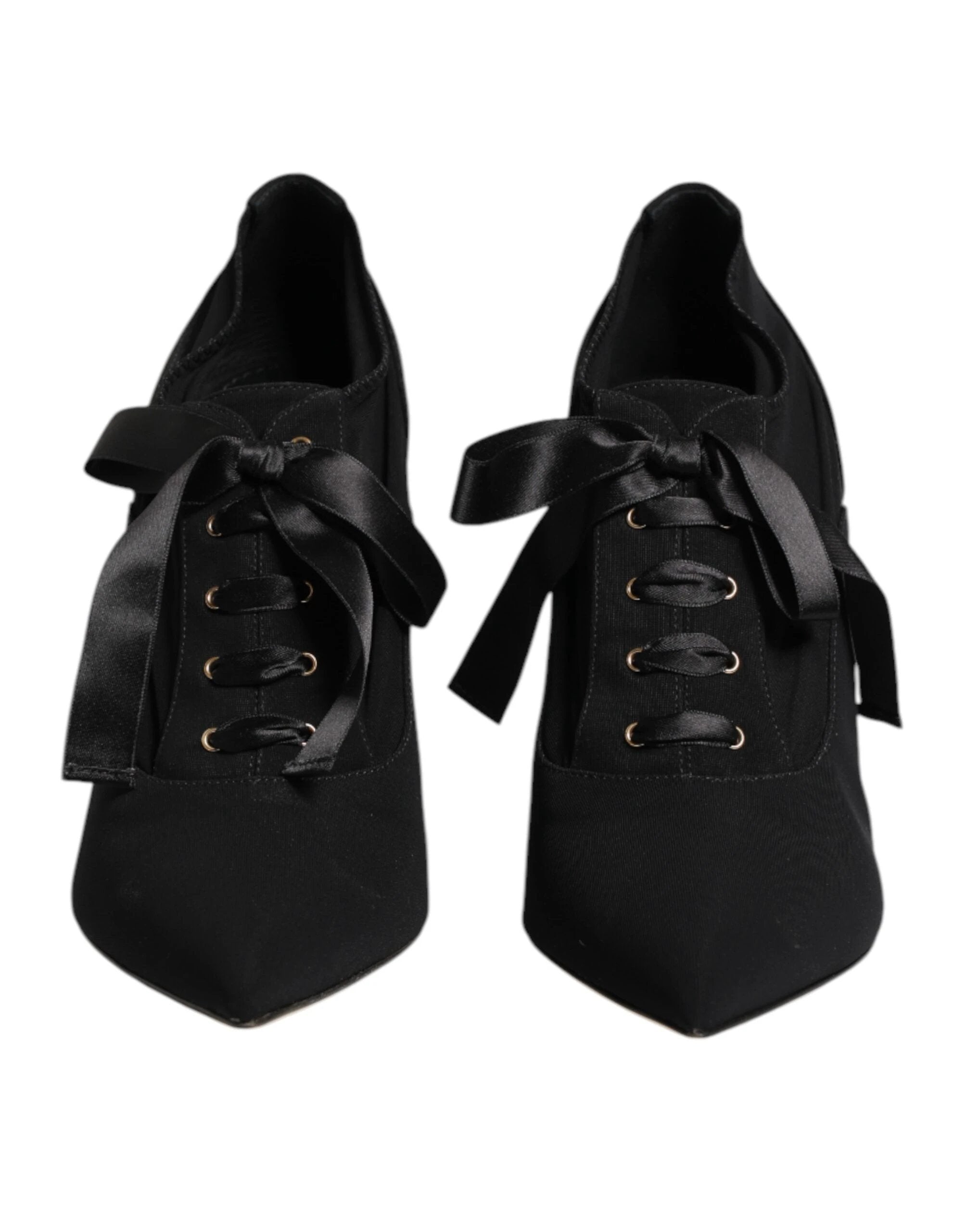 Dolce & Gabbana Black Lace Up Stiletto Heels Pumps Shoes by Dolce & Gabbana