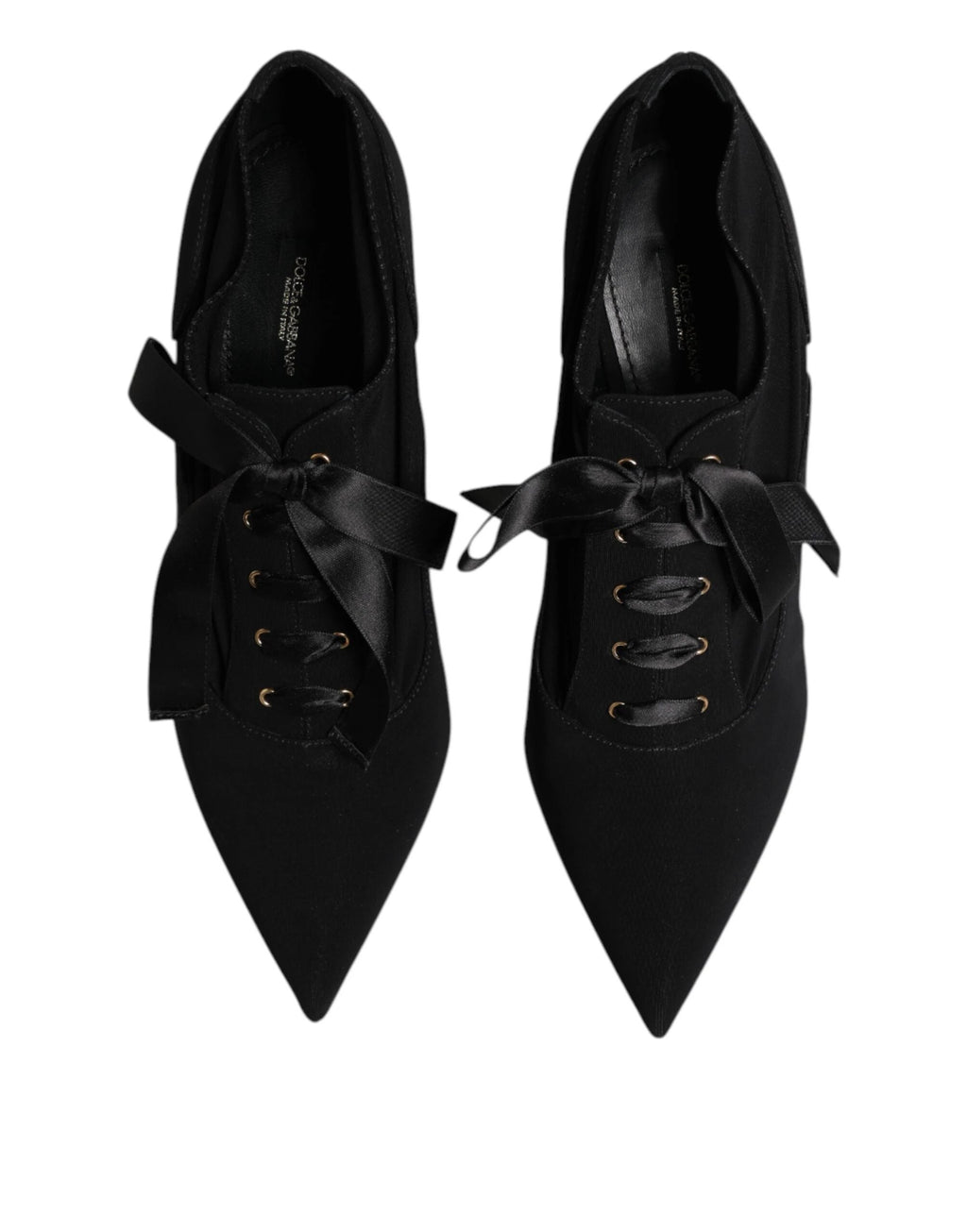 Dolce & Gabbana Black Lace Up Stiletto Heels Pumps Shoes by Dolce & Gabbana