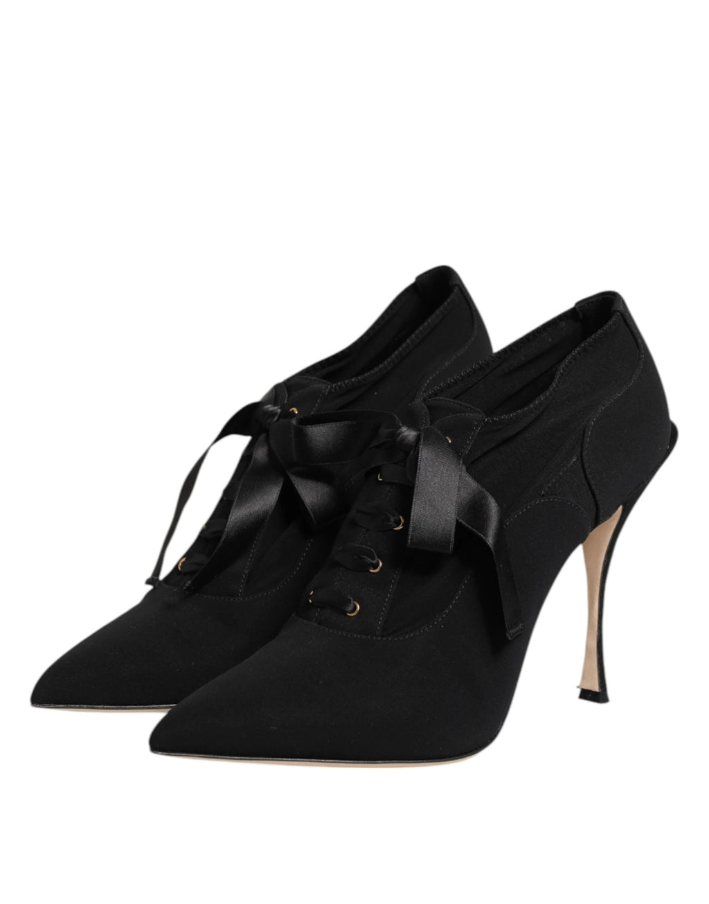 Dolce & Gabbana Black Lace Up Stiletto Heels Pumps Shoes by Dolce & Gabbana
