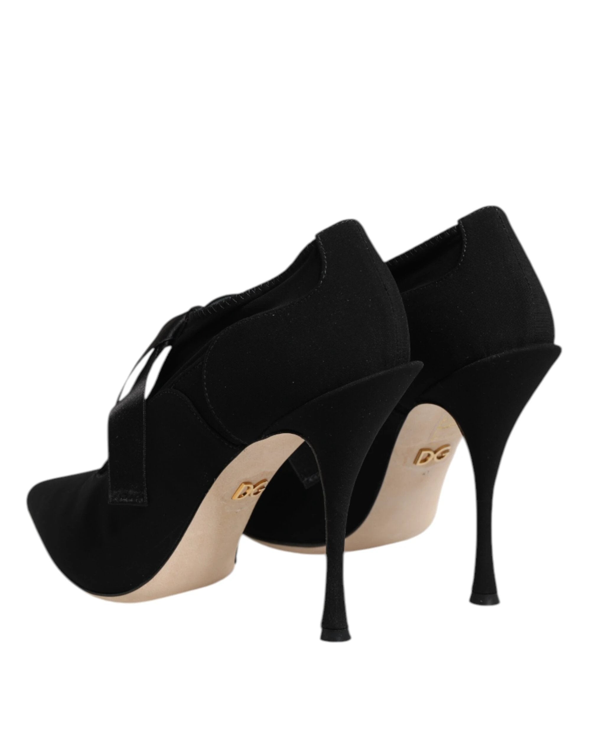 Dolce & Gabbana Black Lace Up Stiletto Heels Pumps Shoes by Dolce & Gabbana