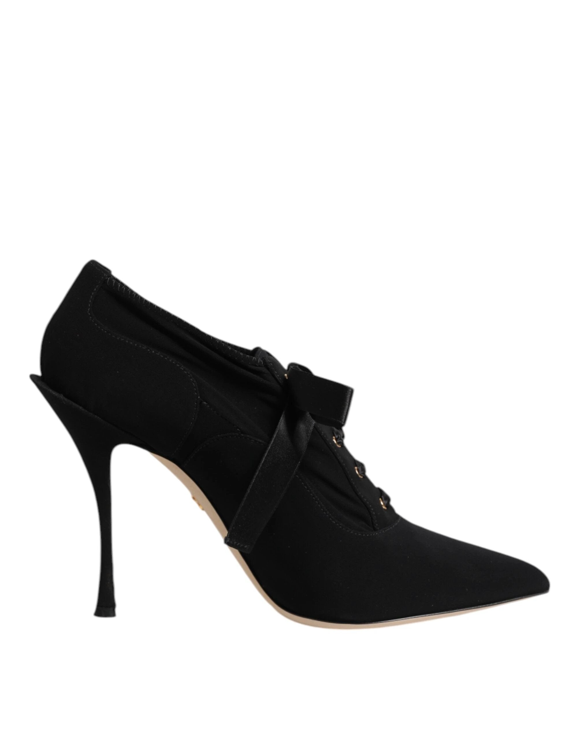 Dolce & Gabbana Black Lace Up Stiletto Heels Pumps Shoes by Dolce & Gabbana