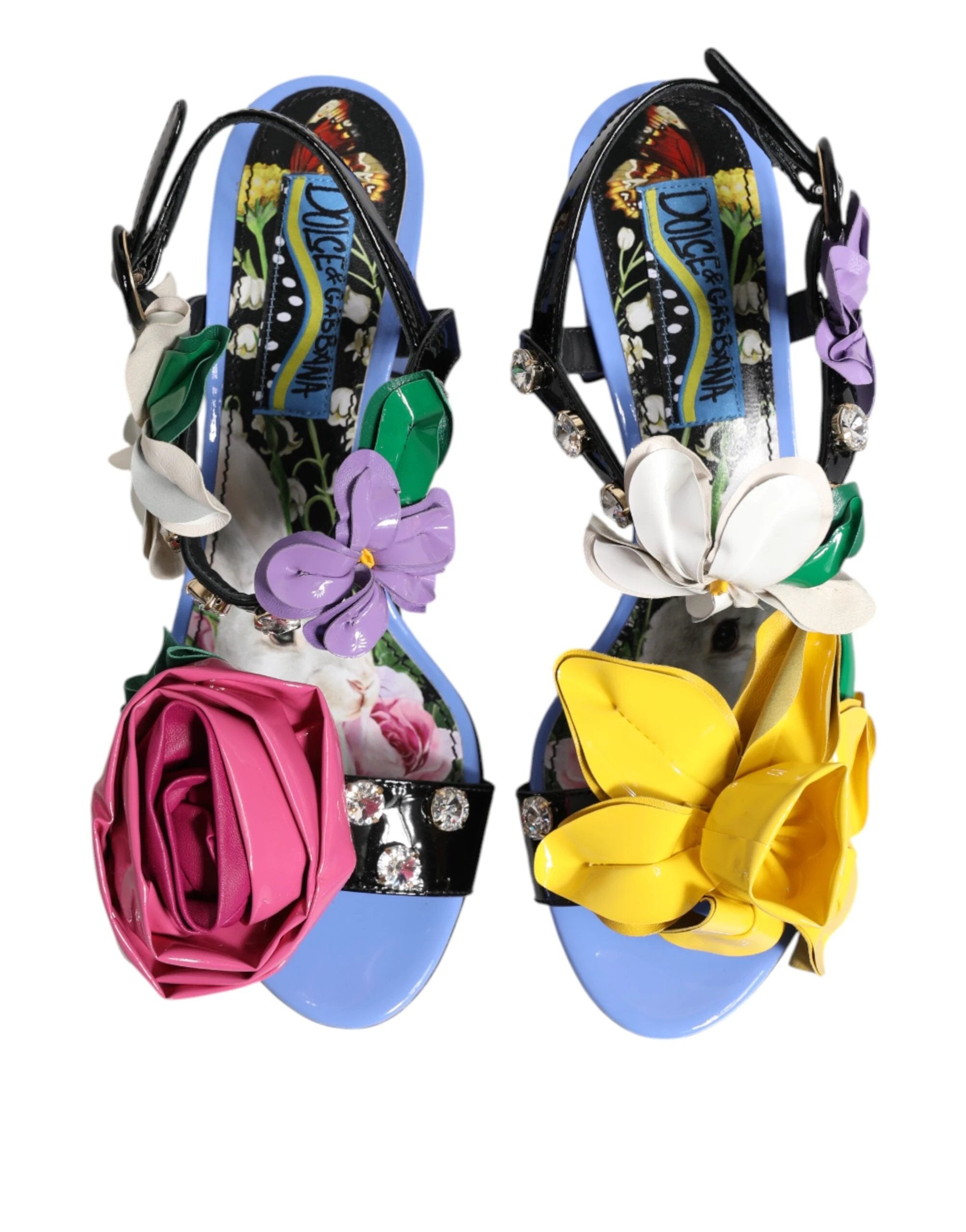 Dolce & Gabbana Multicolor Floral Crystal KEIRA Sandals Shoes by Dolce & Gabbana