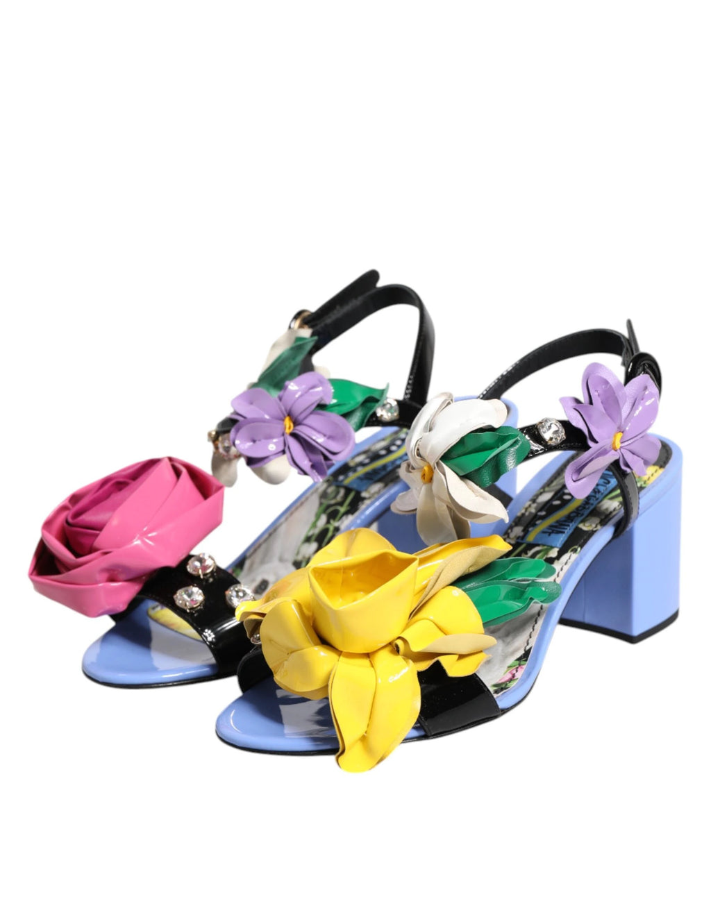 Dolce & Gabbana Multicolor Floral Crystal KEIRA Sandals Shoes by Dolce & Gabbana