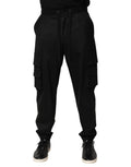 Dolce & Gabbana Solid Black Cargo Jogger Men Sweatpants Pants by Dolce & Gabbana