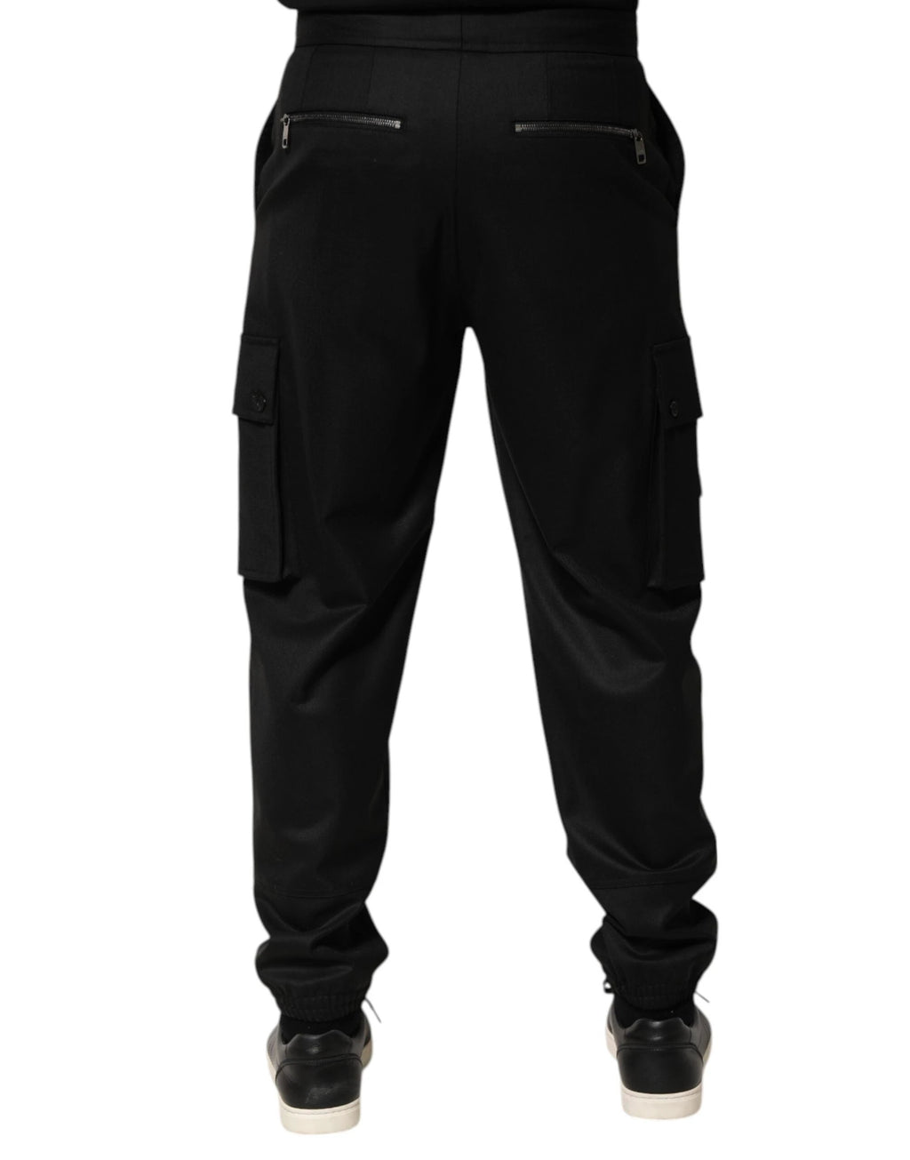 Dolce & Gabbana Solid Black Cargo Jogger Men Sweatpants Pants by Dolce & Gabbana