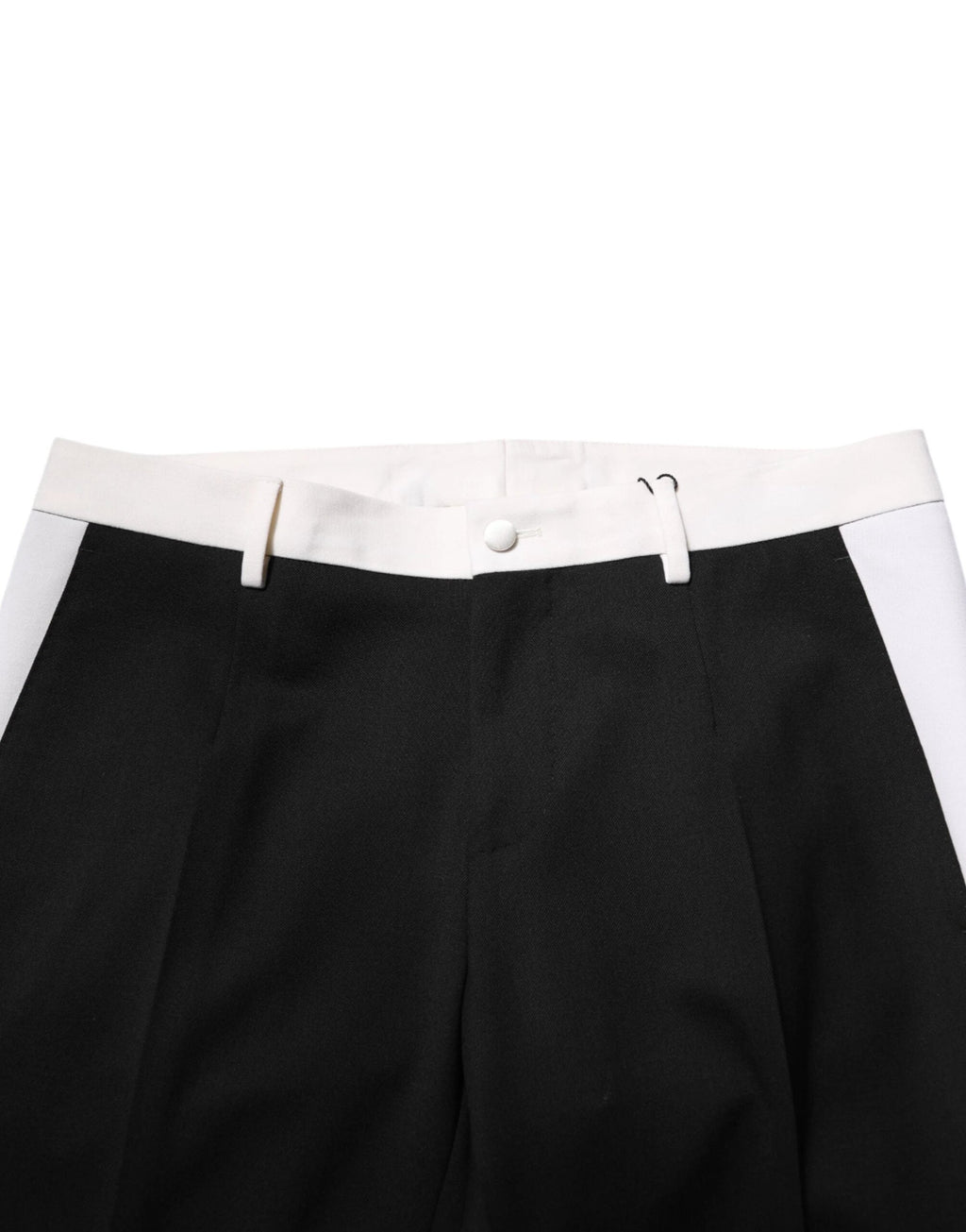 Dolce & Gabbana Black White Stripe Wool Men Trouser Pants by Dolce & Gabbana