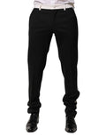 Dolce & Gabbana Black White Stripe Wool Men Trouser Pants by Dolce & Gabbana