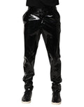 Dolce & Gabbana Black Polyester Mid Waist Men Trouser Pants by Dolce & Gabbana