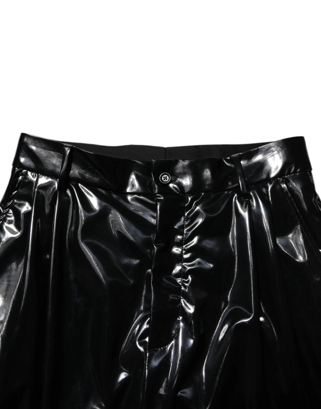 Dolce & Gabbana Black Polyester Mid Waist Men Trouser Pants by Dolce & Gabbana