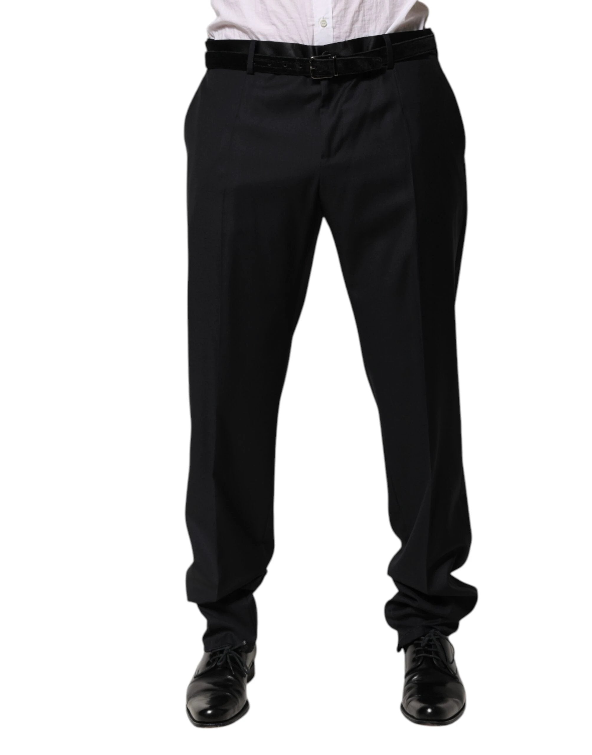 Dolce & Gabbana Black Wool Men Formal Dress Trouser Pants by Dolce & Gabbana