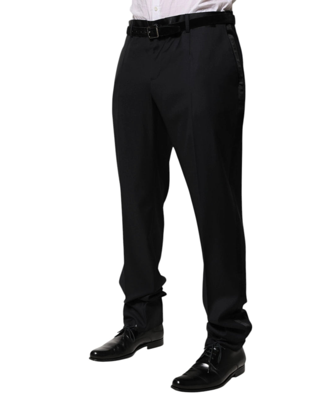 Dolce & Gabbana Black Wool Men Formal Dress Trouser Pants by Dolce & Gabbana