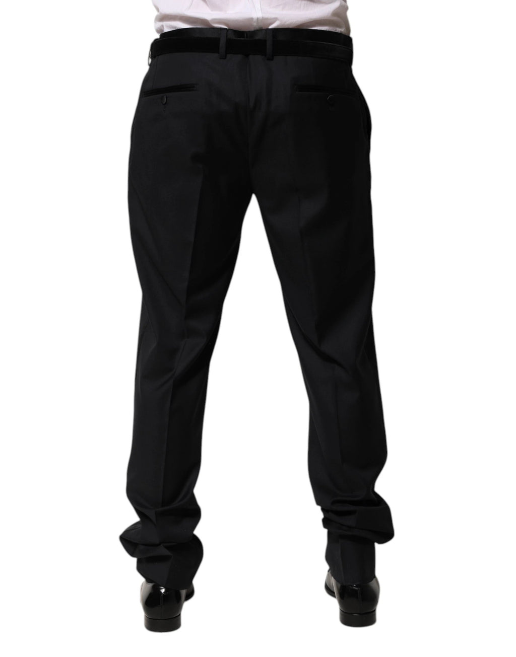 Dolce & Gabbana Black Wool Men Formal Dress Trouser Pants by Dolce & Gabbana