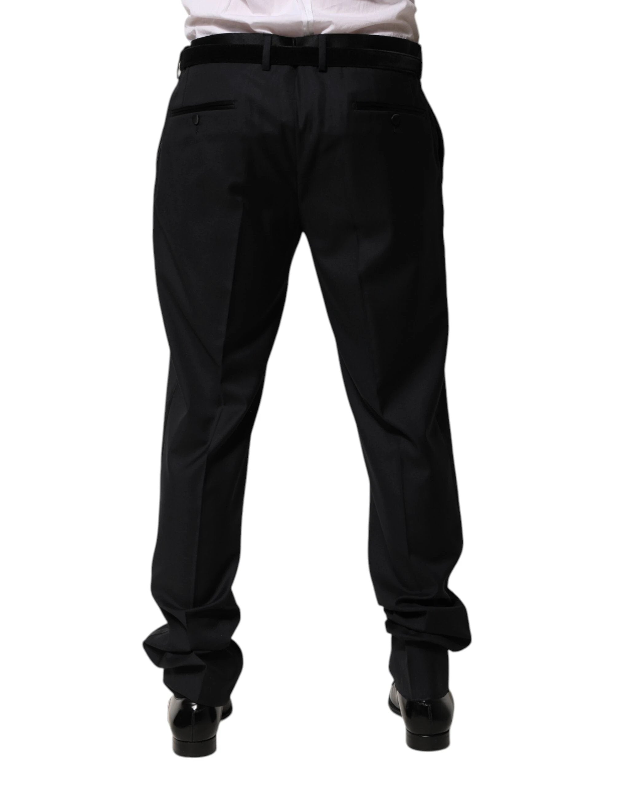 Dolce & Gabbana Black Wool Men Formal Dress Trouser Pants by Dolce & Gabbana
