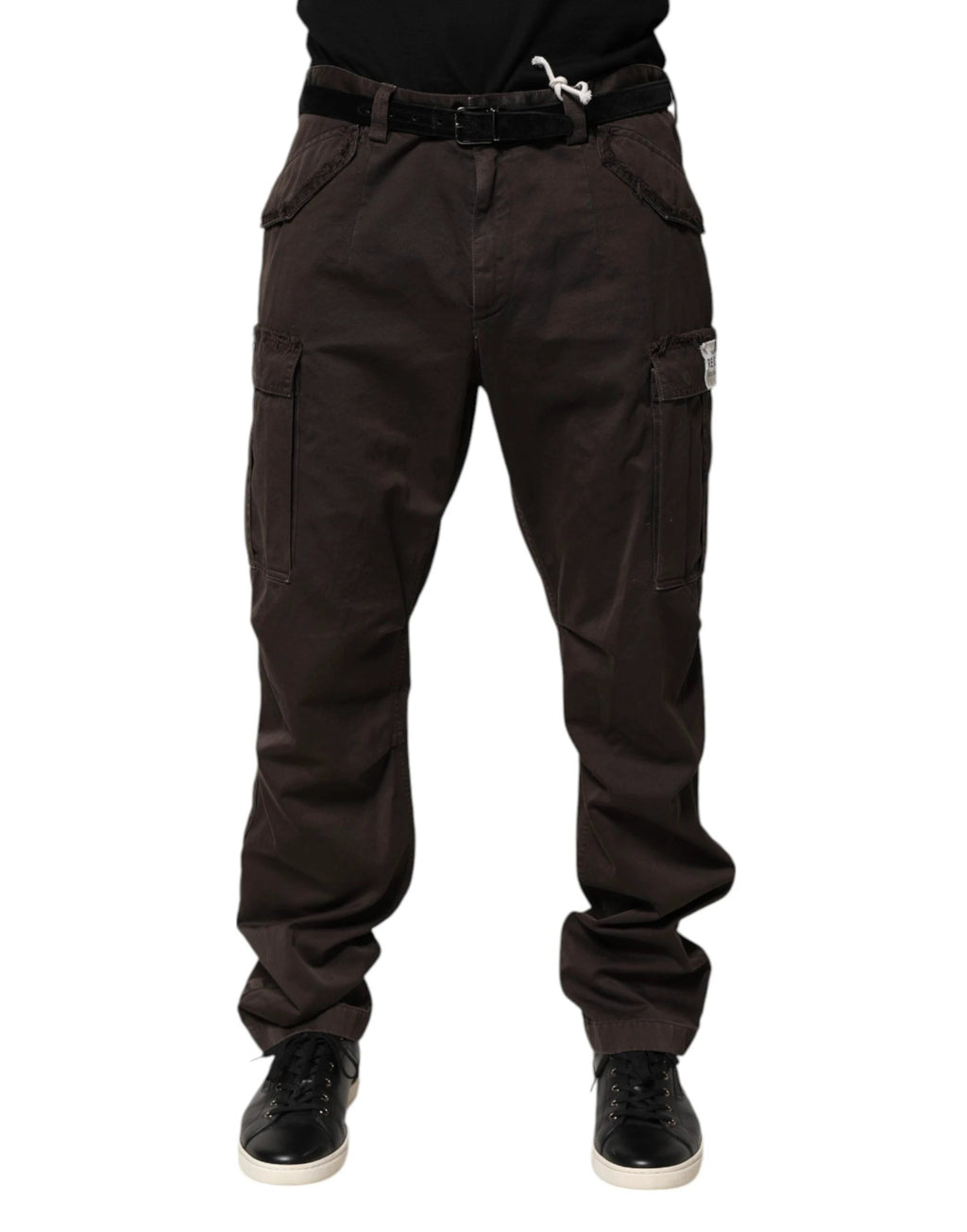 Dolce & Gabbana Brown Cotton Stretch Cargo Men Trouser Pants by Dolce & Gabbana