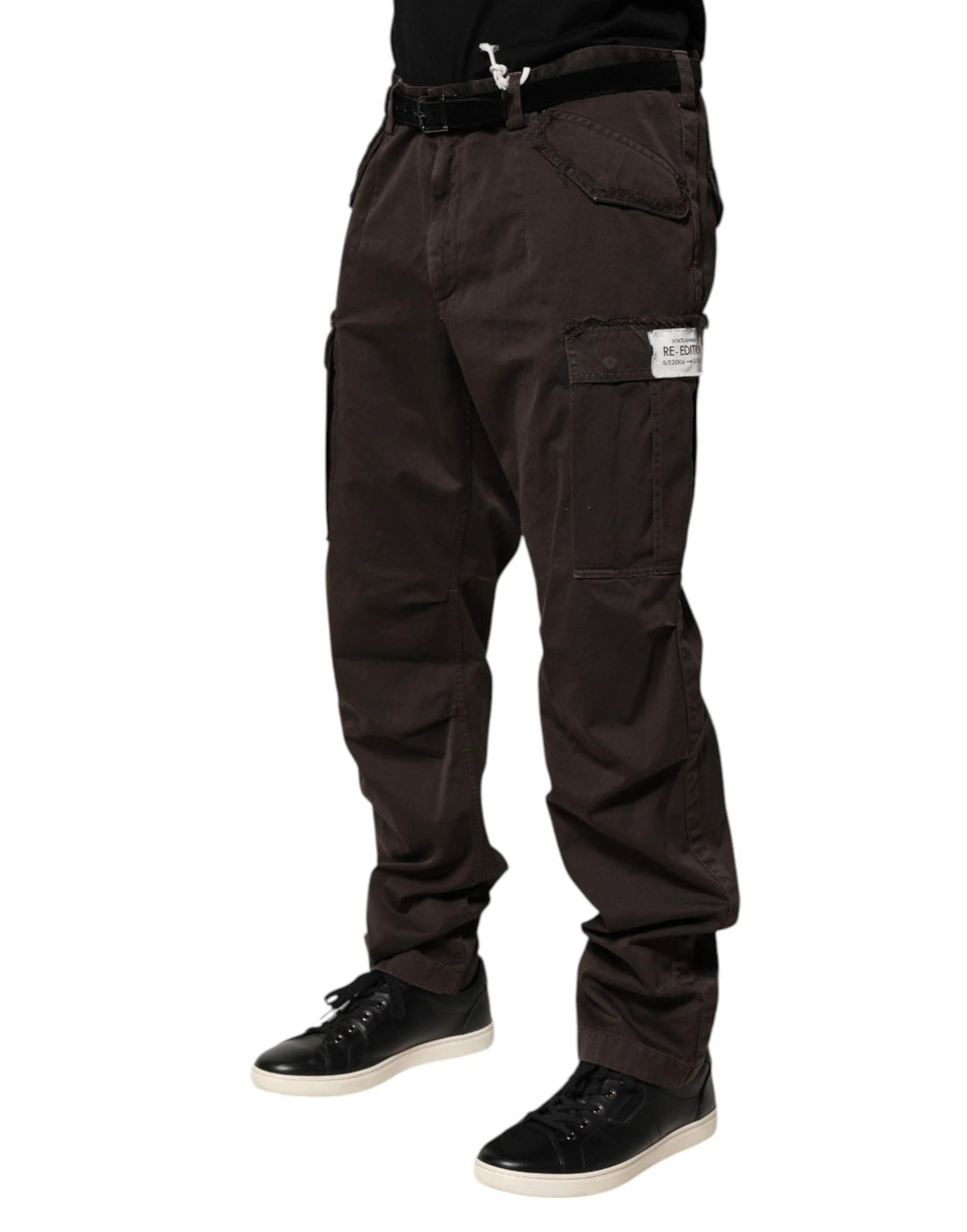 Dolce & Gabbana Brown Cotton Stretch Cargo Men Trouser Pants by Dolce & Gabbana