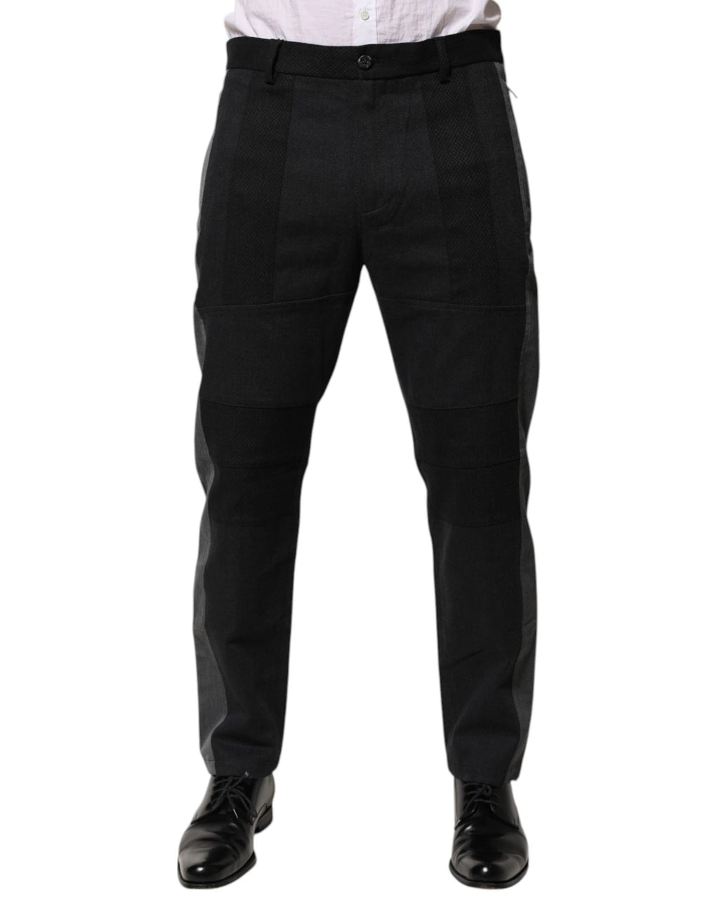 Dolce & Gabbana Black Gray Cotton Dress Formal Trouser Pants by Dolce & Gabbana