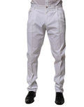 Dolce & Gabbana White Cotton Dress Slim Formal Trouser Pants by Dolce & Gabbana