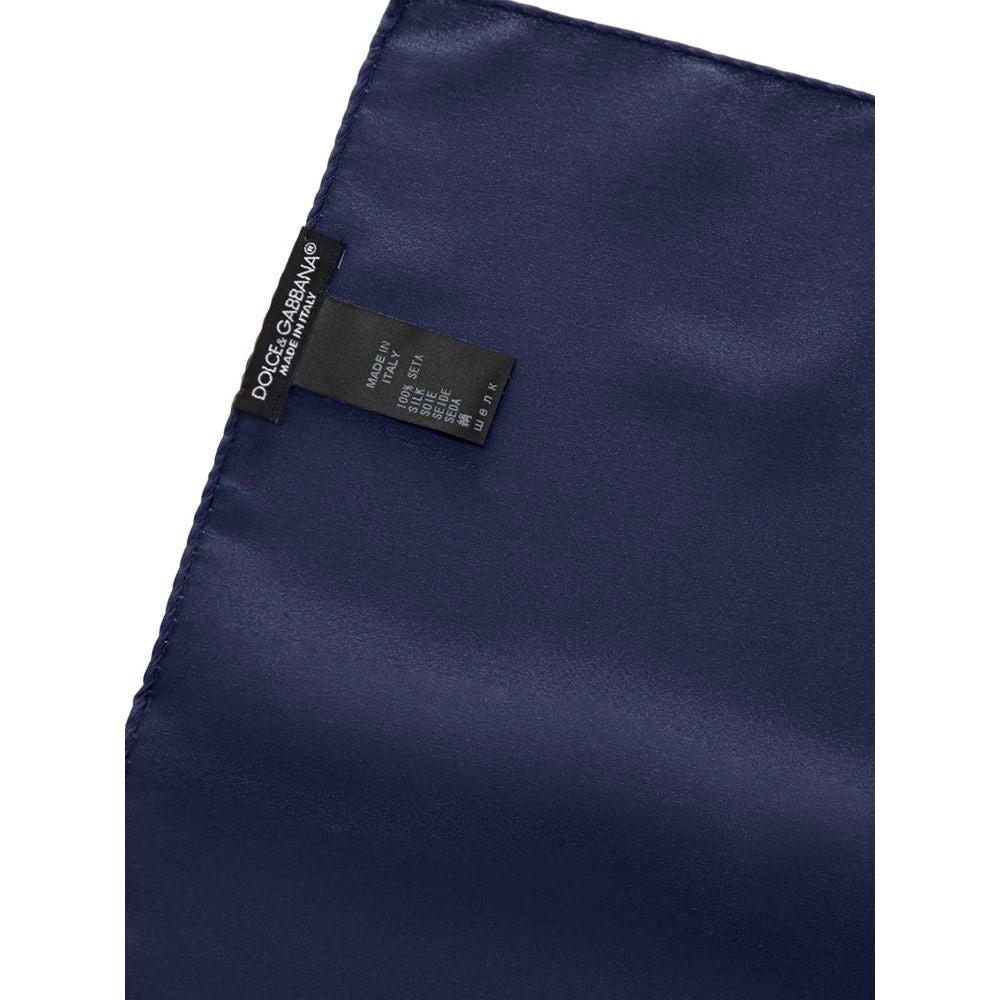 Dolce & Gabbana Blue Silk Pocket Square by Dolce & Gabbana