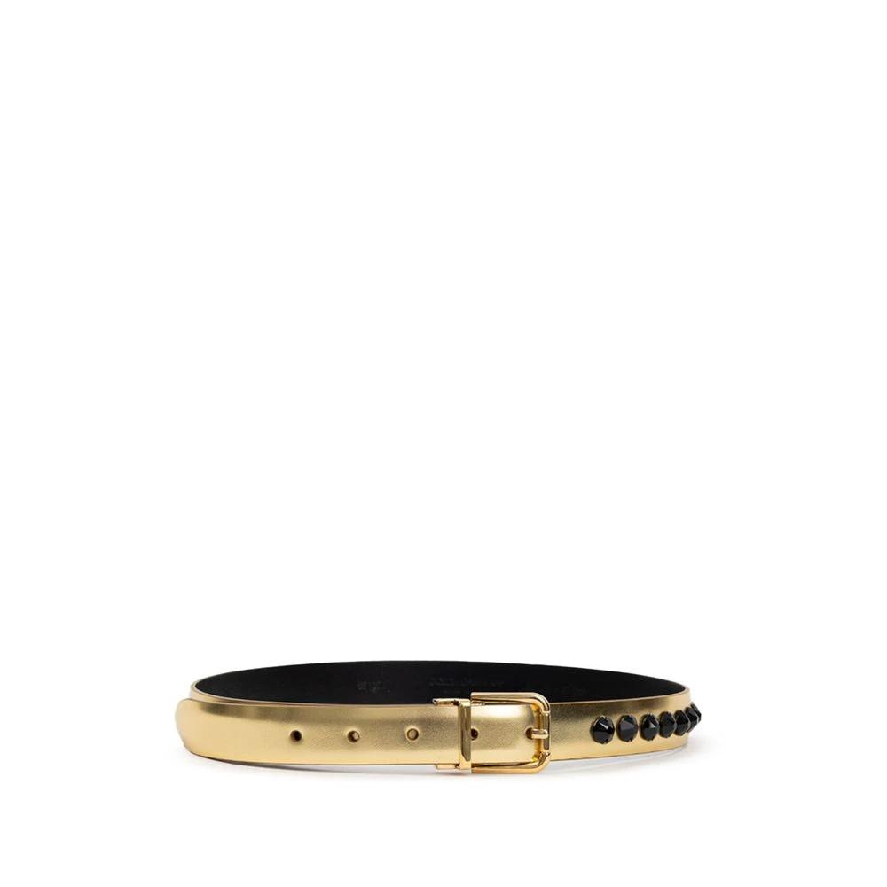 Dolce & Gabbana Gold Leather Regular Belt by Dolce & Gabbana
