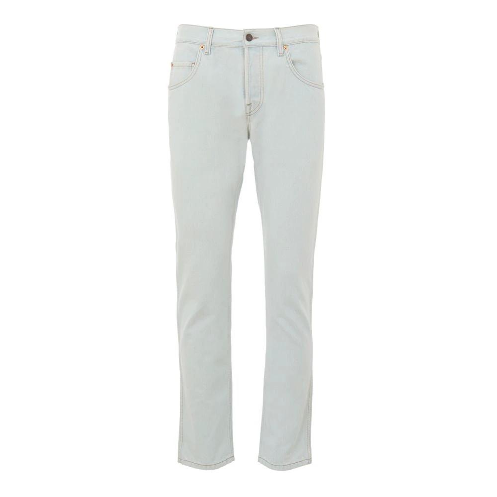 Gucci Blue Cotton Relaxed Fit Jeans by Gucci