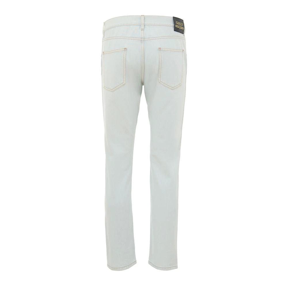 Gucci Blue Cotton Relaxed Fit Jeans by Gucci