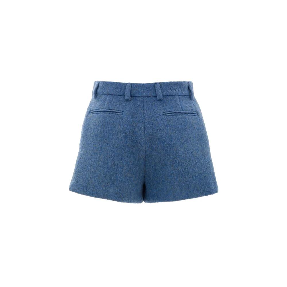 Short en laine et mohair bleu femme – Gucci short tailleur élégant