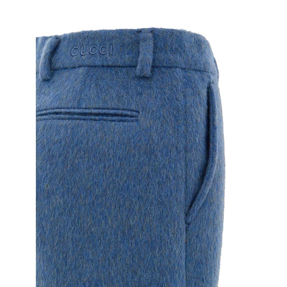 Short en laine et mohair bleu femme – Gucci short tailleur élégant