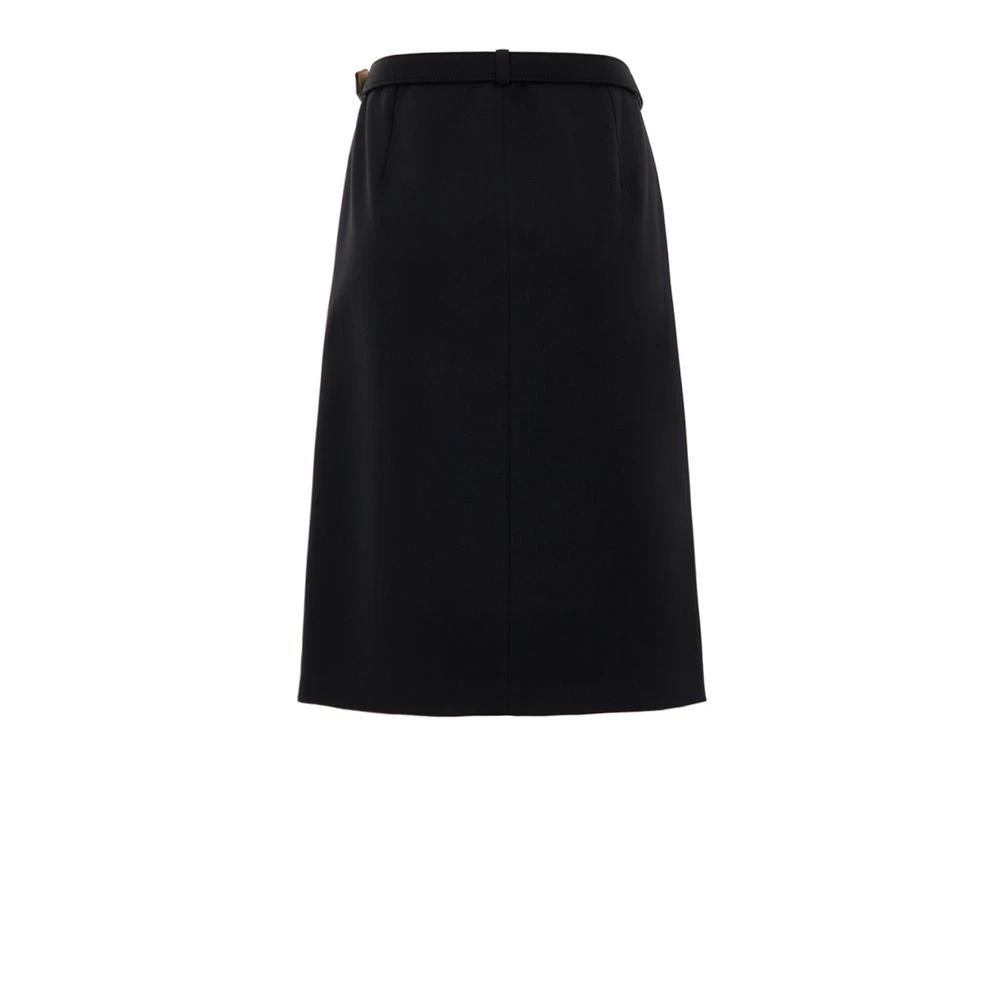 Gucci Black Wool Midi Skirt by Gucci
