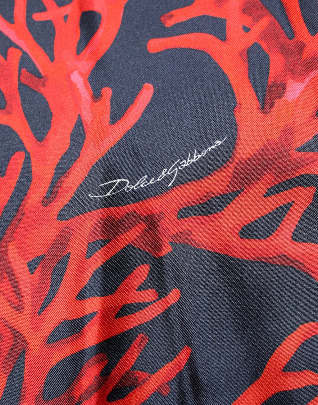Dolce & Gabbana Navy Red Silk Coral Print Pullover Sweater by Dolce & Gabbana
