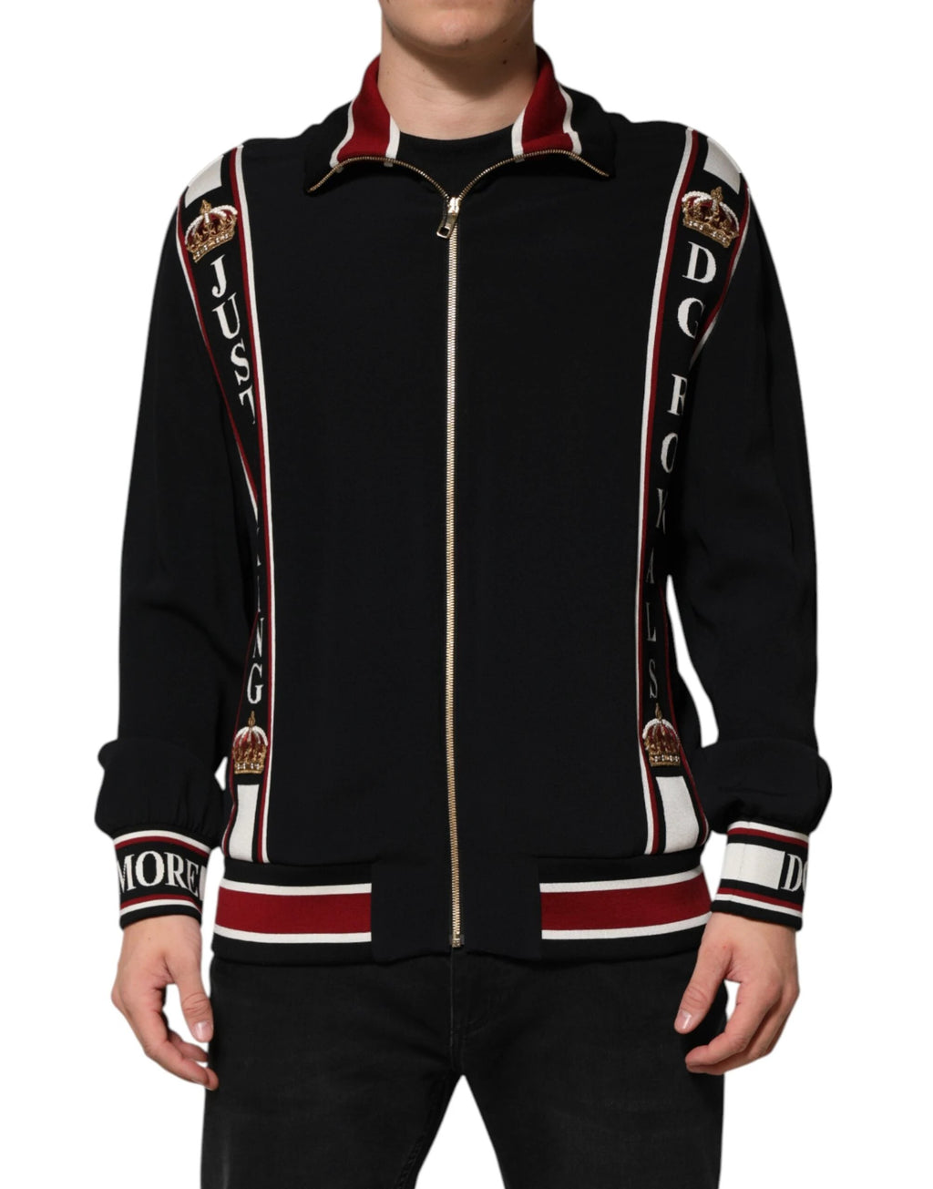 Dolce & Gabbana Black DG King Full Zip Sweatshirt Sweater by Dolce & Gabbana