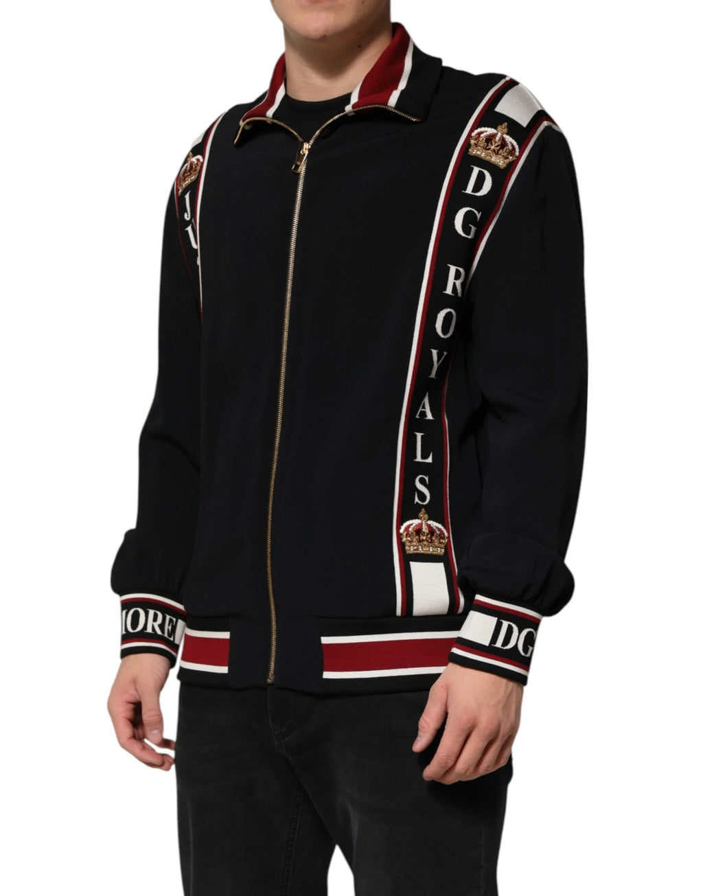 Dolce & Gabbana Black DG King Full Zip Sweatshirt Sweater by Dolce & Gabbana